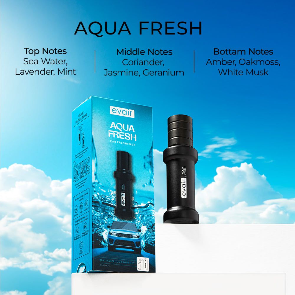 Evair Air Aqua Fresh: 30ml Car Freshener with 250+ Sprays