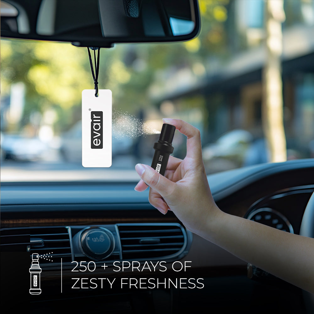 Evair Citrus Breeze: 30ml Car Freshener with 250+ Sprays