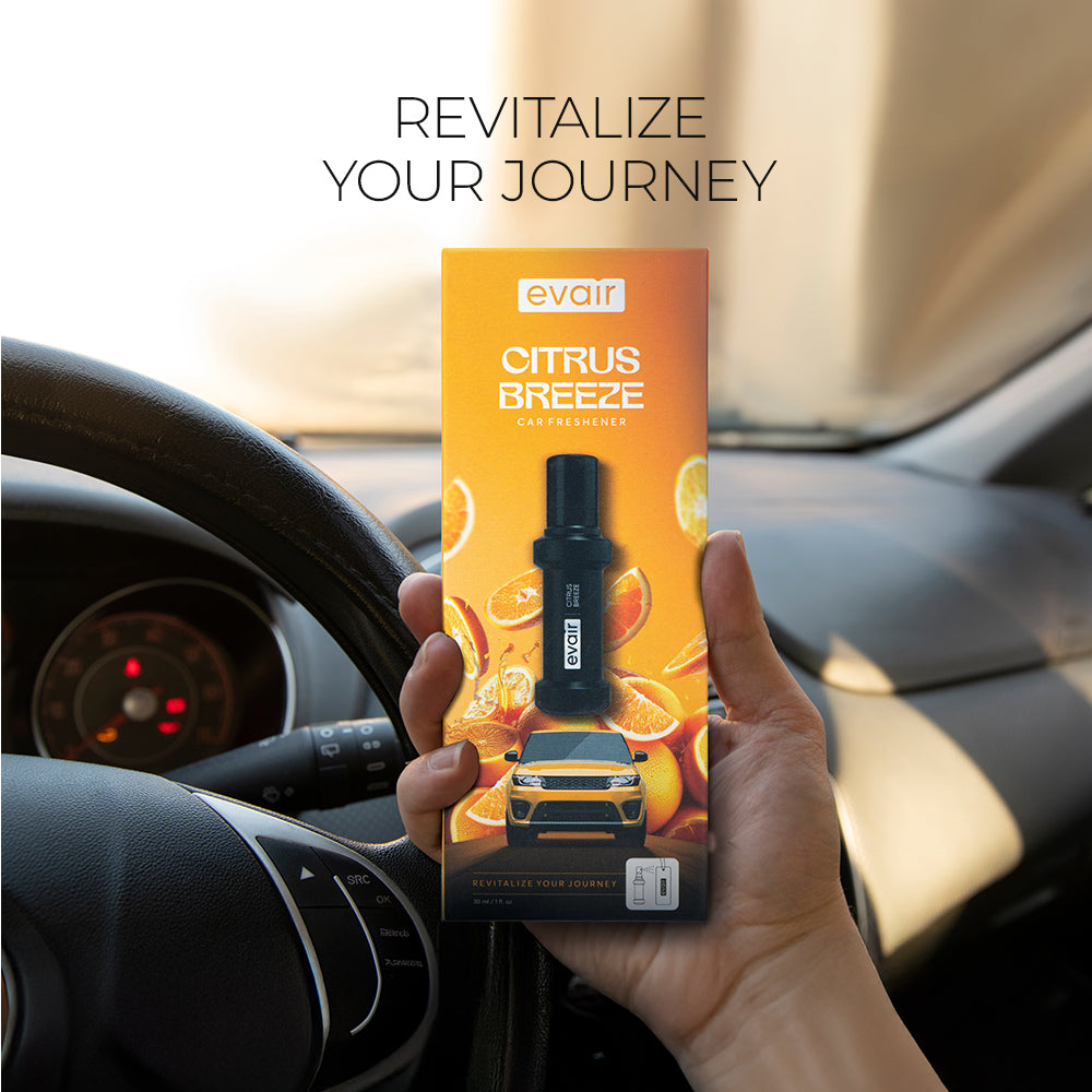 Evair Citrus Breeze: 30ml Car Freshener with 250+ Sprays