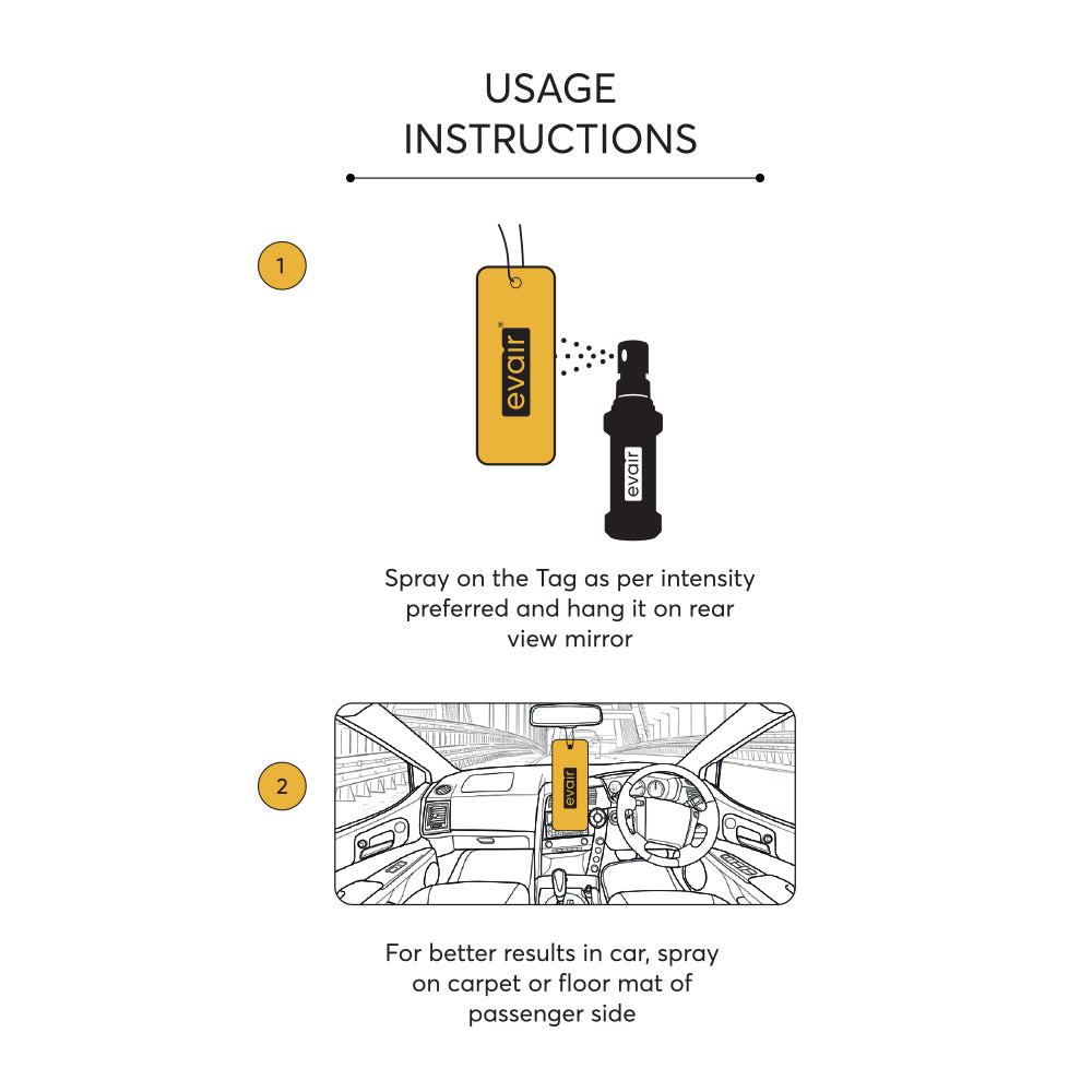Evair Creamy Vanilla: 30ml Car Freshener with 250+ Sprays