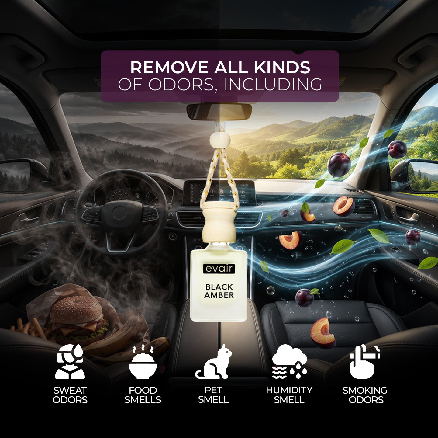 Black Amber Car Freshener