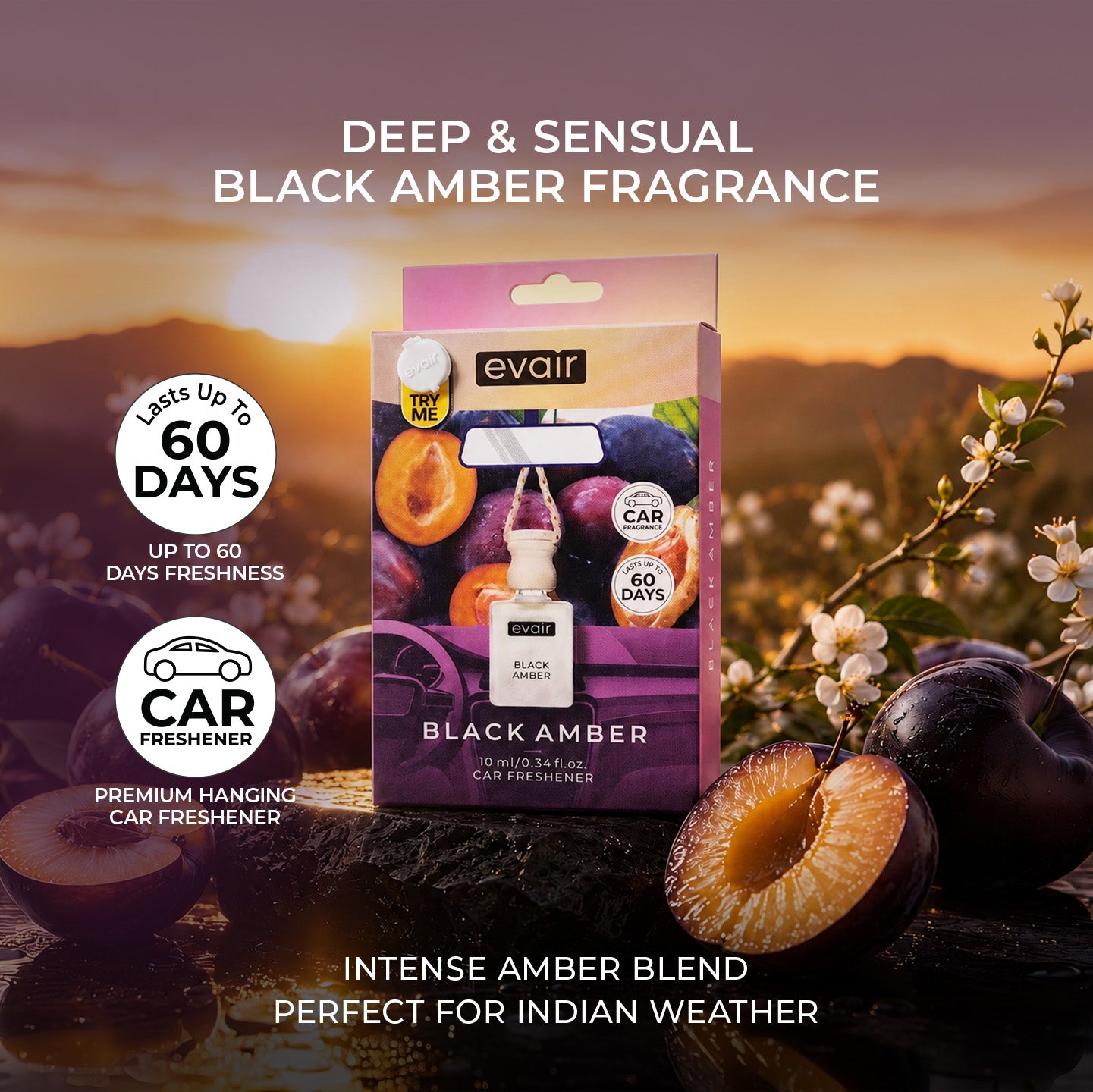 Black Amber Car Freshener