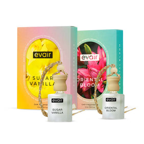 Evair Sugar Vanilla and Oriental Bloom Car Freshener combo pack
