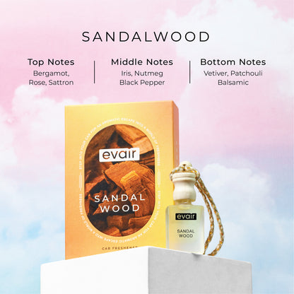 Different Notes of Evairs Sandalwood Car Air Freshener