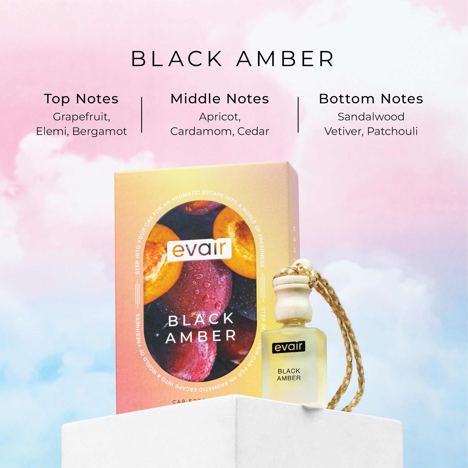 Different Notes of Evairs Amber Car Air Freshener