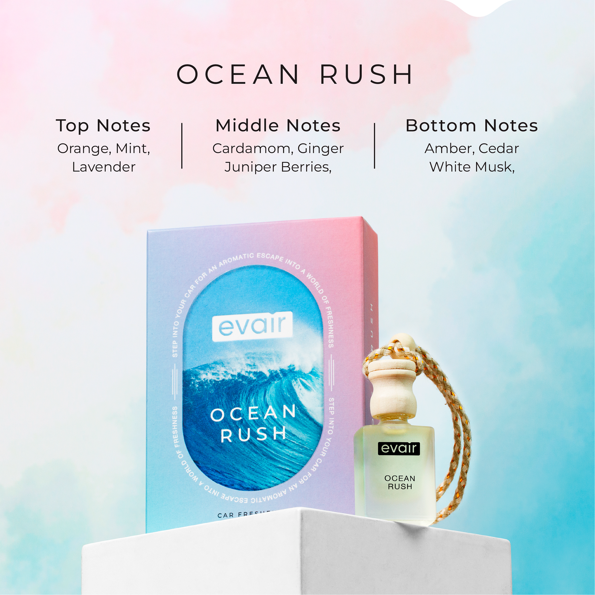 Different Notes of Evairs Ocean Car Perfume